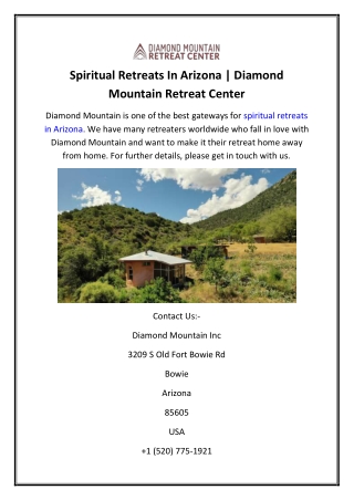 Spiritual Retreats In Arizona | Diamond Mountain Retreat Center