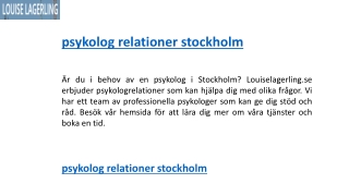 psykolog relationer stockholm   Louiselagerling.se