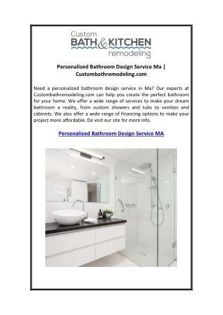 Personalized Bathroom Design Service Ma Custombathremodeling.com