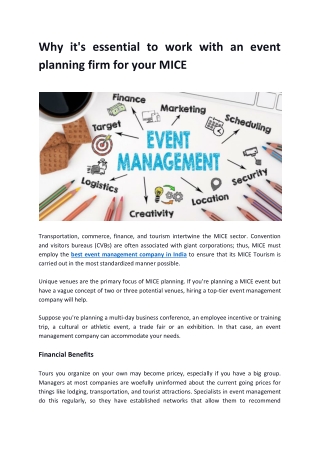 Why We Need To Work With An Event Planning Firm For MICE Event