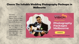 Choose The Suitable Wedding Photography Packages in Melbourne