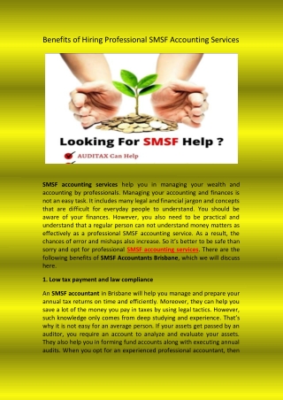 Advantages Of Hiring SMSF Bookkeeping Brisbane
