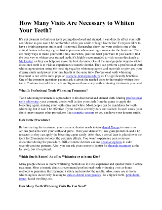 How Many Visits Are Necessary to Whiten Your Teeth