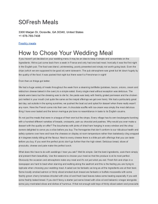 SOFresh Meals