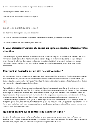 casino en  ligne pour les francophones