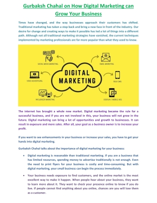 Gurbaksh Chahal ! Digital Marketing can Grow Your Business