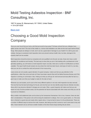 Mold Testing Asbestos Inspection - BNF Consulting, Inc (1)