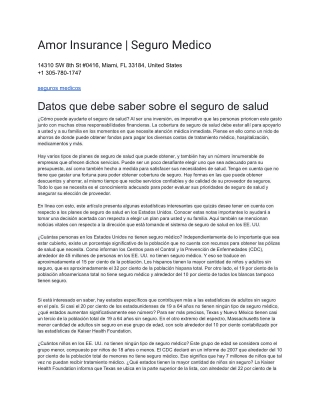 Amor Insurance _ Seguro Medico