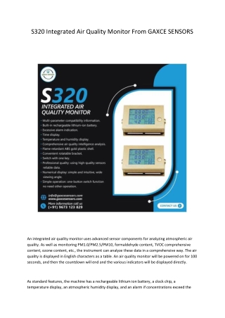 S320 Integrated Air Quality Monitor From