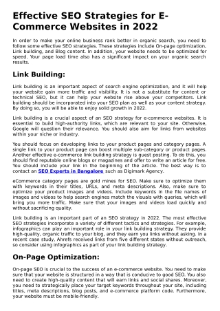 Effective SEO Strategies for E-commerce Website in 2022.