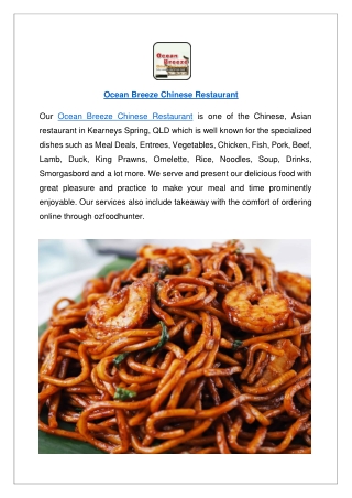 Up to 10% offer Ocean Breeze Chinese Toowoomba - Order Now