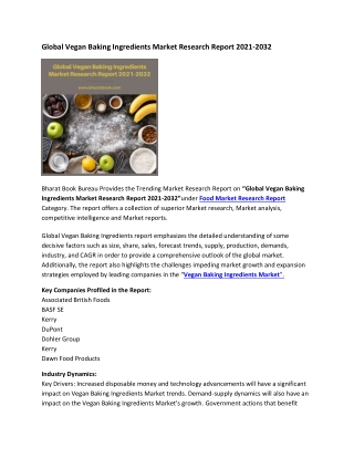 Global Vegan Baking Ingredients Market Research Report 2021-2032