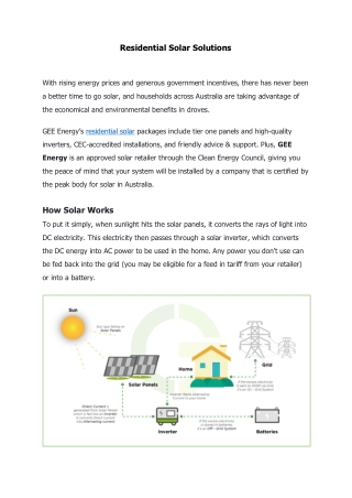 Residential Solar Solutions