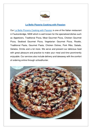 Up to 10% offer order now - La Bello Pizzeria