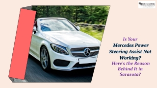 Is Your Mercedes Power Steering Assist Not Working, Here's the Reason Behind It in Sarasota