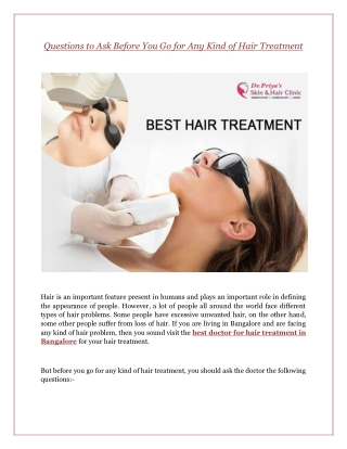Questions to Ask Before You Go for Any Kind of Hair Treatment