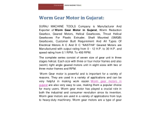 Worm Gear Motor in Gujarat