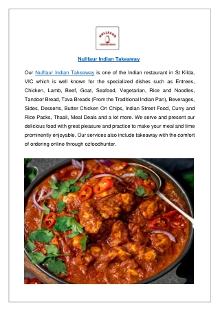 Grab Up to 10% Offer Nullfaur Indian Restaurant - Order Now