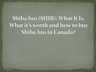 Shiba Inu (SHIB): What It Is, What its worth and how to buy Shiba Inu in Canada?