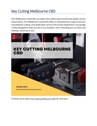 Key Cutting Melbourne CBD