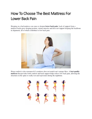 How To Choose The Best Quality Mattress For Lower Back Pain