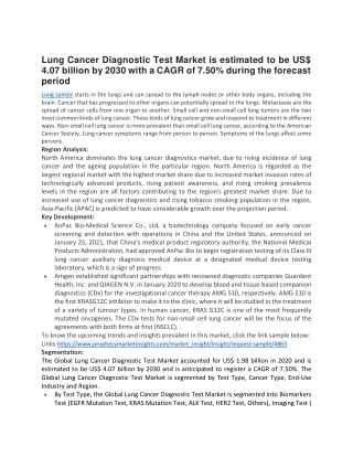 Lung Cancer Diagnostic Test Market
