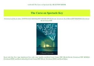 textbook$ The Curse on Spectacle Key READ PDF EBOOK
