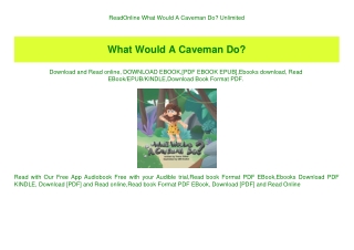 ReadOnline What Would A Caveman Do Unlimited