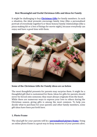 Best Meaningful and Useful Christmas Gifts and Ideas for Family