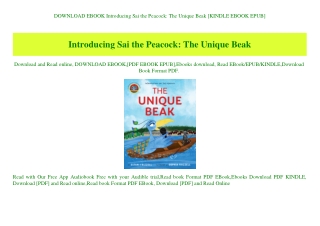 DOWNLOAD EBOOK Introducing Sai the Peacock The Unique Beak [KINDLE EBOOK EPUB]