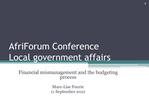 AfriForum Conference Local government affairs