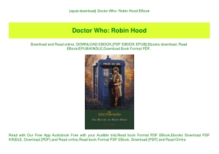{epub download} Doctor Who Robin Hood EBook