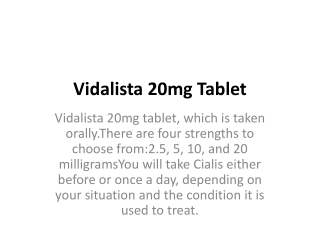 Vidalista 20mg Tablet