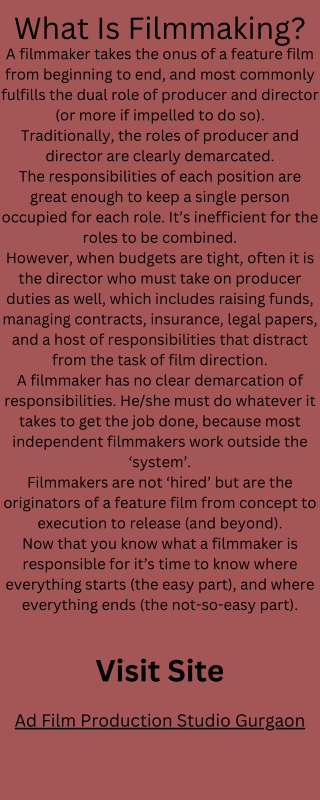 Ad Film Production Studio Gurgaon