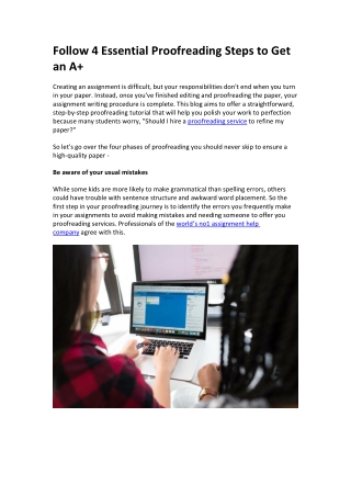 Follow 4 Essential Proofreading Steps to Get an A