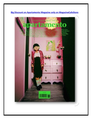 Big Discount on Apartamento Magazine only on MagazineCafeStore