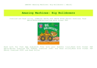 (EBOOK Amazing Machines Big Bulldozers [ Ebook]