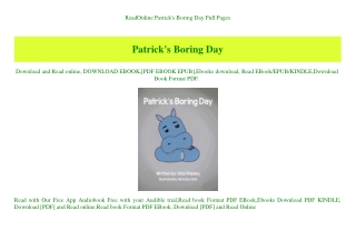 ReadOnline Patrick's Boring Day Full Pages