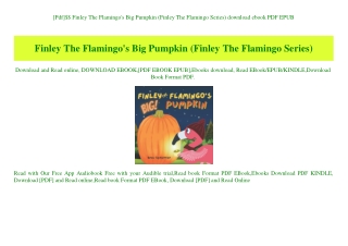 [Pdf]$$ Finley The Flamingo's Big Pumpkin (Finley The Flamingo Series) download ebook PDF EPUB