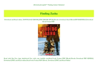 [Download] [epub]^^ Finding Zasha Unlimited
