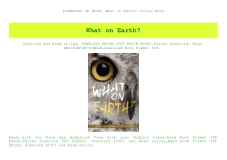 [DOWNLOAD IN @PDF] What on Earth Online Book