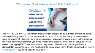 What do You Need to Know about PAYG Instalments?