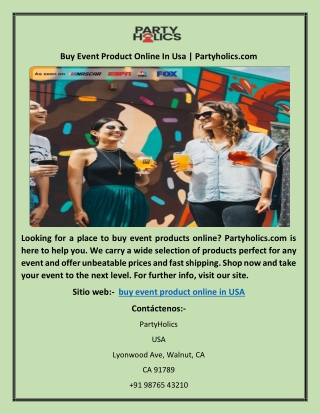 Buy Event Product Online In Usa | Partyholics.com