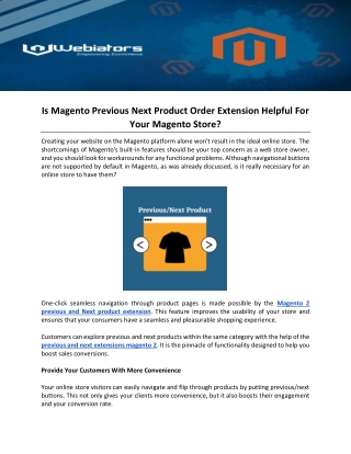 Is Magento Previous Next Product Order Extension Helpful For Your Magento Store?