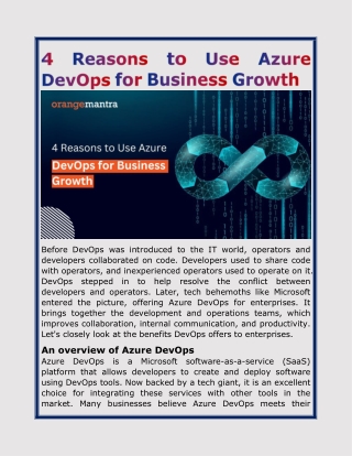 4 Reasons to Use Azure DevOps for Business Growth