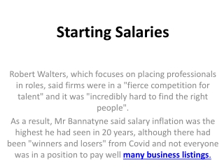 Starting Salaries