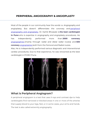 PERIPHERAL ANGIOGRAPHY & ANGIOPLASTY