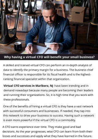 Why having a virtual CFO will benefit your small business?