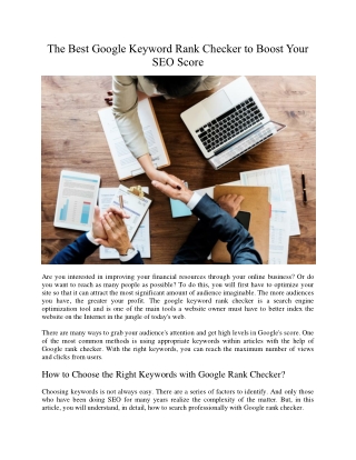 The Best Google Keyword Rank Checker to Boost Your SEO Score