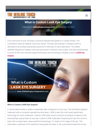 Customized Lasik Surgery in Delhi